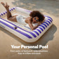 SLOOSH Inflatable Tanning Pool Lounger Float  70 x 46 Pool Floats mature-themed with Pillow  4 in 1 Suntan Tub Raft Floatie Sunbathing Bed Lounge for Water Blow Up Ball Pit Party Gifts Navyblue Stripe