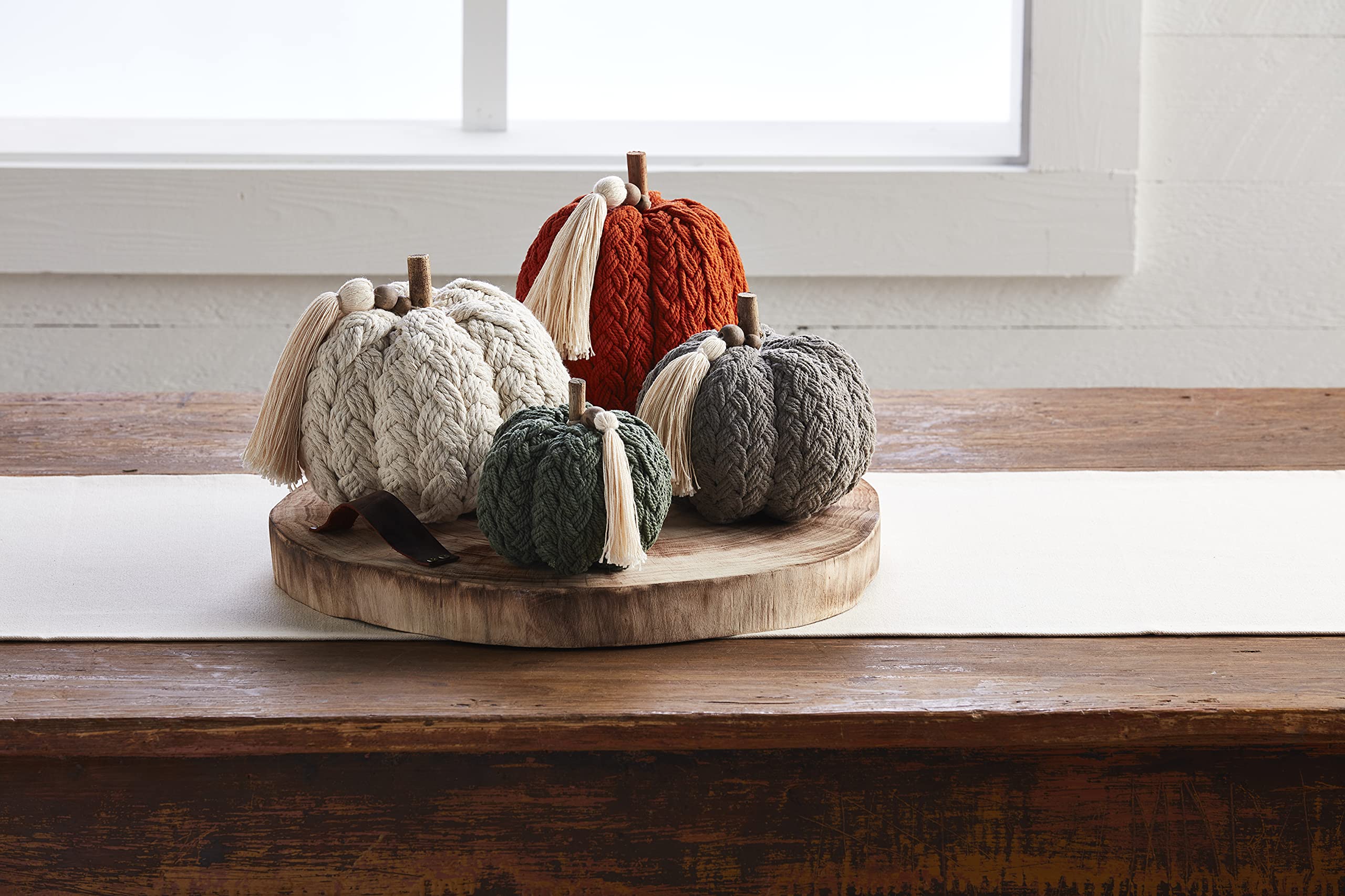 Mud Pie Braided Rope Pumpkin Sitter