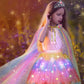 Dolnow Princess Dress Up Clothes For Little Girl, Light Up Princess Dresses Princess Cape With Crown Wand Toys For 3-6 Girls