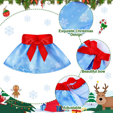 6 Pieces Santa Clothing Elf Dance Skirt Set Christmas Elf Skirts For Christmas Doll Holiday Decorations (Not Include Doll)(Fresh Style)