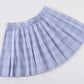 Women`S High Waisted Plaid Short A Line Skirts Costumes (M, Blue White)
