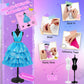 Minifun 1500+Pcs Fashion Designer Kit For Girls, Sewing Kit With 7 Mannequins, Diy Arts And Crafts Kit For Kids, Doll Clothes Making Kit, Girl Toys For Age 6 7 8 9 10 11 12 Year Old Gifts