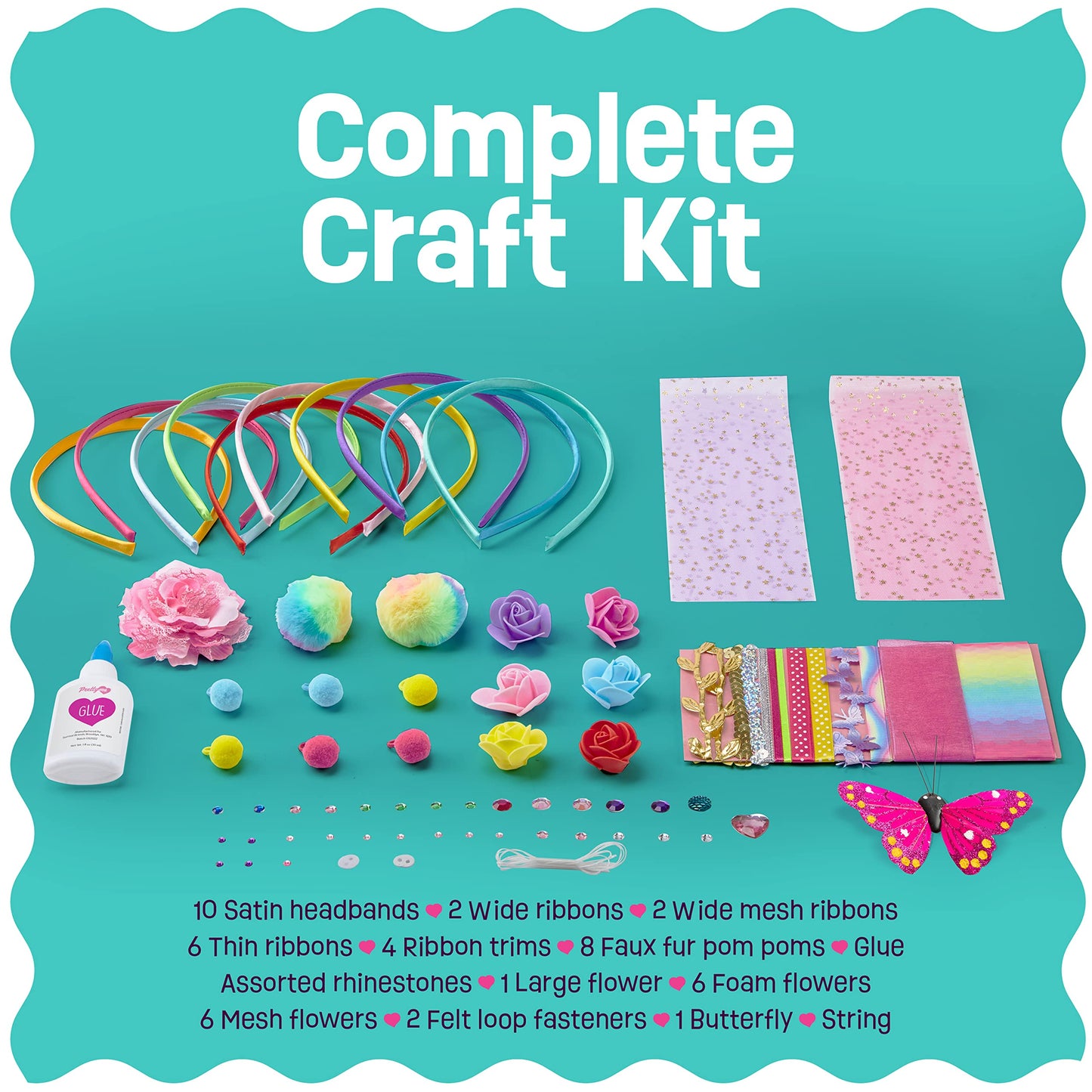 Pretty Me Headband Making Kit - DIY Fashion Accessories for Girls Ages 5-12 - Multicolor Plastic Small Size