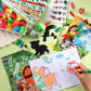 BenLouis 96Pcs Jungle Safari Party Favors Zoo Animals Coloring Books Crayons Sticker Stampers Slap Bracelets Set Bulk Classroom