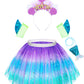 Stopklas Little Girls Dress Up Costume Set, Fairy And Mermaid Princess Dress Up Trunk With Accessories 19Pcs Girls Pretend Play