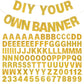 Diy Banner Kit With Letters Glitter Banner Letters Gold Customizable Birthday Banners Graduation Banner Custom Party Hanging Banner For Graduation Wedding Party Baby Shower Decoration (Gold)