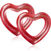 2 Pcs Heart Pool Floats Inflatable Swim Rings, 47.3 x 39.4 Inch Bachelorette Floaties Heart Shaped Swimming Loungers Tube for Ad