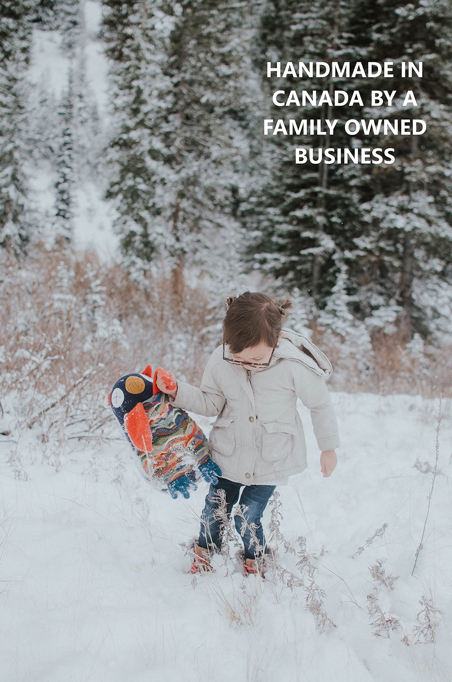 Cate & Levi - Hand Puppet - enhanced Reclaimed Wool - Handmade in Canada - Machine Washable (Moose)