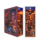 Tonecheer Diy Book Nook Kit For Adults,3D Wooden Puzzle Bookend Bookshelf Insert Library Decor, Booknook Miniature House Kit Wit