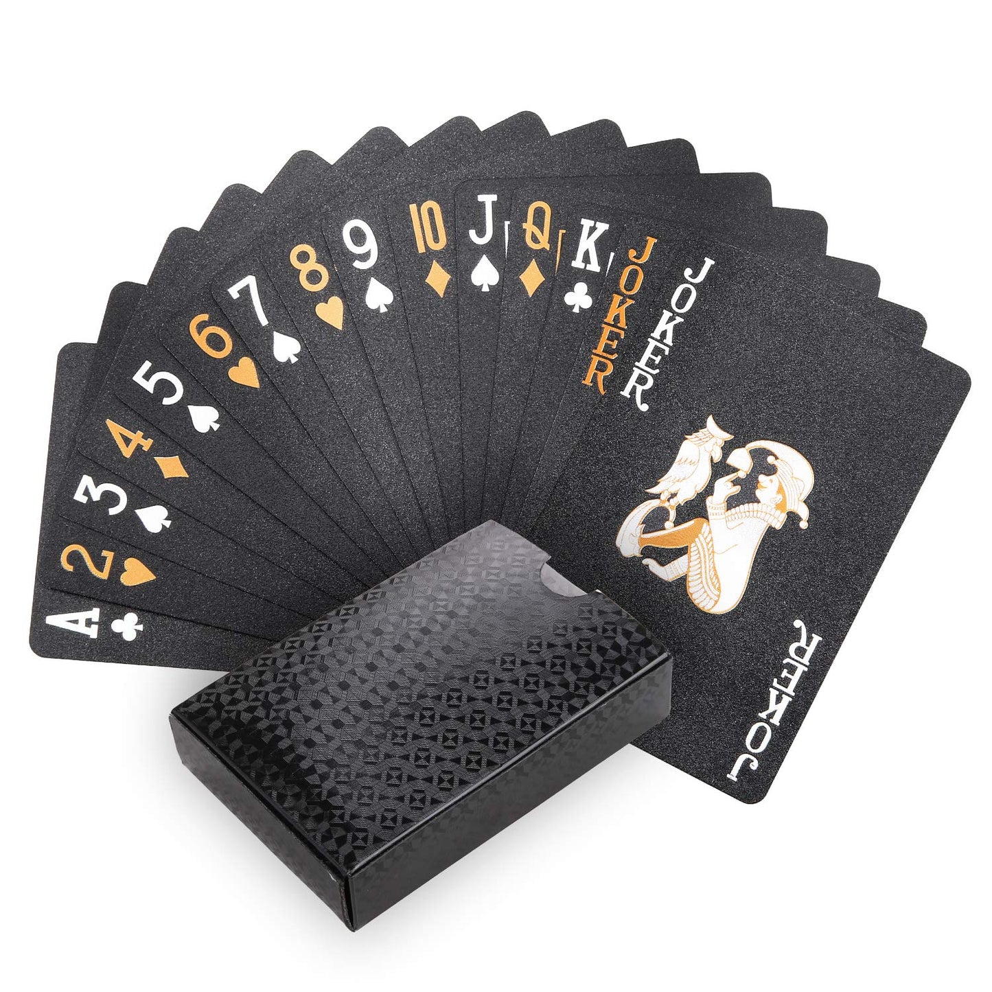 Joyoldelf Black Playing Cards, Waterproof Deck Of Cards With Dollar Pattern, Great For Party, Game And Magic