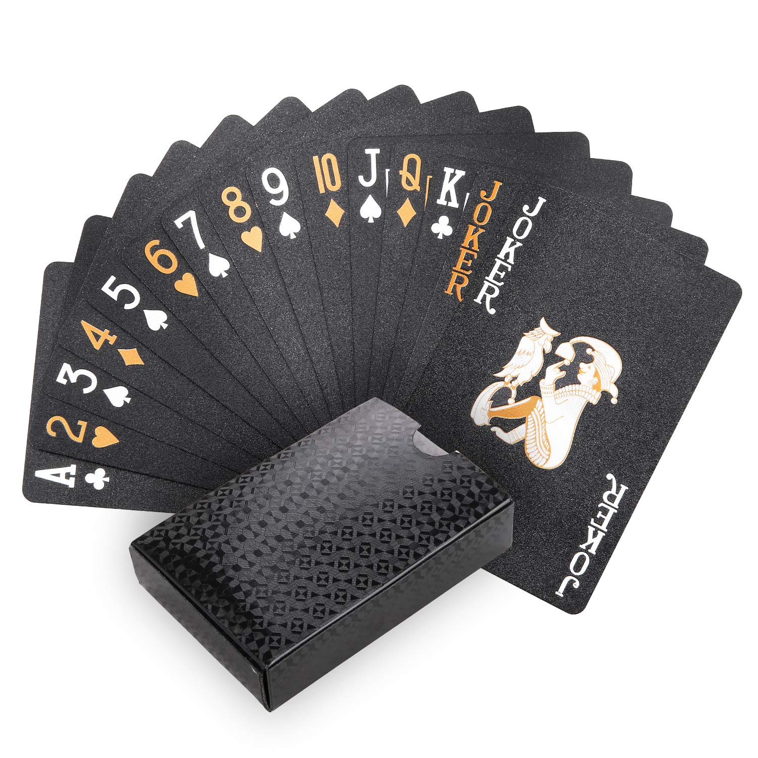Joyoldelf Black Playing Cards, Waterproof Deck Of Cards With Dollar Pattern, Great For Party, Game And Magic