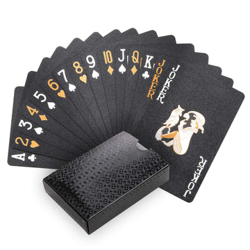 Joyoldelf Black Playing Cards, Waterproof Deck Of Cards With Dollar Pattern, Great For Party, Game And Magic