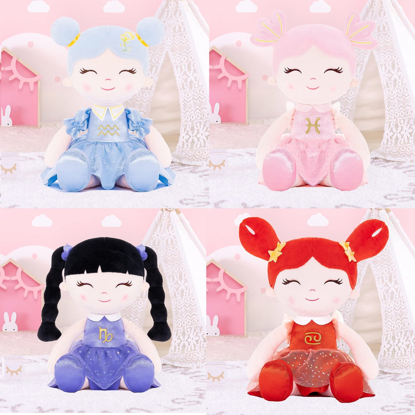 Arteeksdoll Baby Girl Gifts Plush Dolls Constellations Zodiac Doll Birthday Gift 17 Inches Pisces