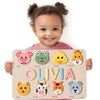 Zuzu Puzzle Custom Name Puzzle for Toddlers 1-3  1 Year Old Girl Gifts  1st Birthday Gifts Boy  ABC Wooden Puzzle Animals and Alphabet Learning Puzzles Toys for Babies  Preschool Montessori Toys