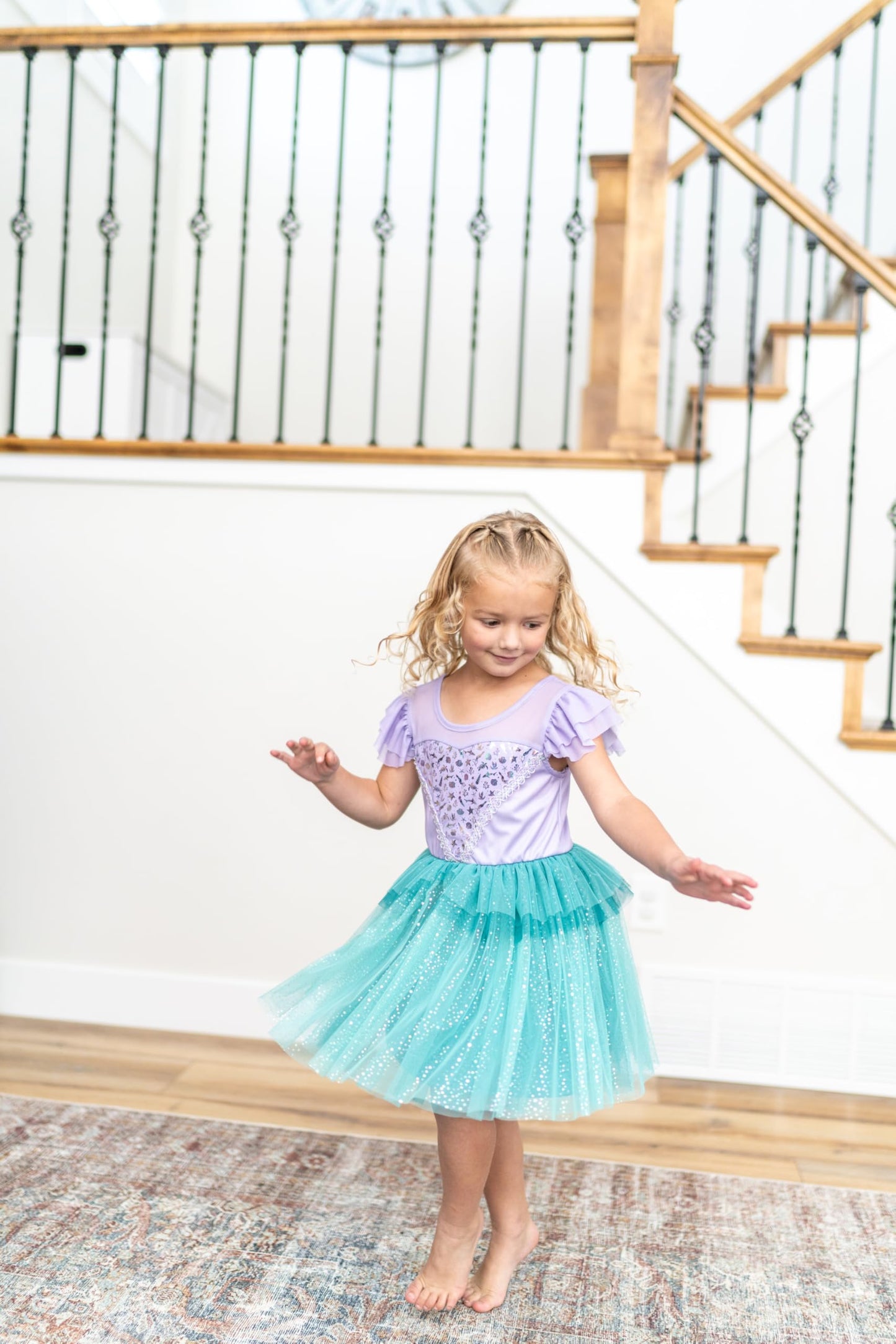 Little Adventures Mermaid Party Dress Up Costume - Machine Washable Child Pretend Play Party Dress (X-Large Age 7-9)