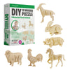 Hands Craft Diy 3D Wooden Puzzle – 6 Assorted Farm Animals Bundle Pack Set Brain Teaser Puzzles Educational Stem Toy Adults And Kids To Build Safe And Non-Toxic Easy Punch Out Premium Wood Jp2B7