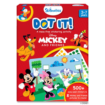 Skillmatics Dot It Sticker Art Activity - Disney Mickey And Friends, Mess-Free Fun For Kids, 500+ Stickers, Craft Kits, Diy Activity, Travel Toys, Gifts For Boys & Girls Ages 3, 4, 5, 6, 7