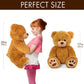 LotFancy Teddy Bear Stuffed Animal, 20" Plush Toy, Soft Brown Cuddly Bear with Footprints, Perfect Gift for Kids and Toddlers