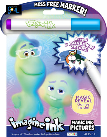 Bendon Imagine Ink Magic Ink Pictures And Game Book With Mess Free Marker (Disney Soul)
