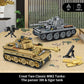 WINGIFT WW2 Army Tanks Building Set, 1030 Pieces, German Panzer 38T & Tiger Tank, Plastic, Yellow, Model 66005, Gift for Teens & Adults