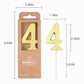 PHD CAKE 2.76 Inch Modern Gold 4 Number Birthday Candles, Gold Number Candles, Cake Number Candles, Party Celebration