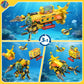 HOGOKIDS 3 Styles City Submarine Building Set with LED Light  Ocean Exploration Yellow Boat Sub Toy with 2 Sharks  Whale Skeleton and Ray Drone  Christmas Birthday Gift for Kids Boys Girls 8-14+