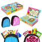 Euclidean Cube 2 Pieces Mini Doll Backpack Toys With 12 Stationery Surprises Inside, Collectible Mini Backpack For Doll With Carabiner, Doll School Supplies For Boys And Girls (Styles And Color Vary)