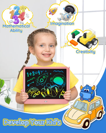 Tekfun Lcd Writing Tablet For Kids Girls Toys, 12 Inch Erasable Drawing Tablet Doodle Board Colorful Doodle Pad, Back To School