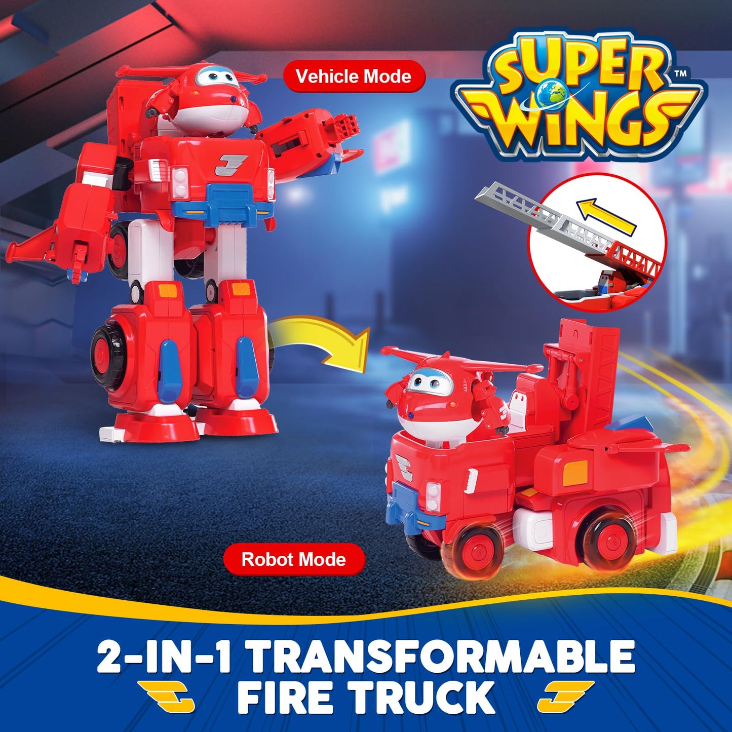 Super Wings 14' Transforming Jett'S Super Robot Airplane | Action Figure | Ages 3-5 | Birthday Gift | Lights & Sounds