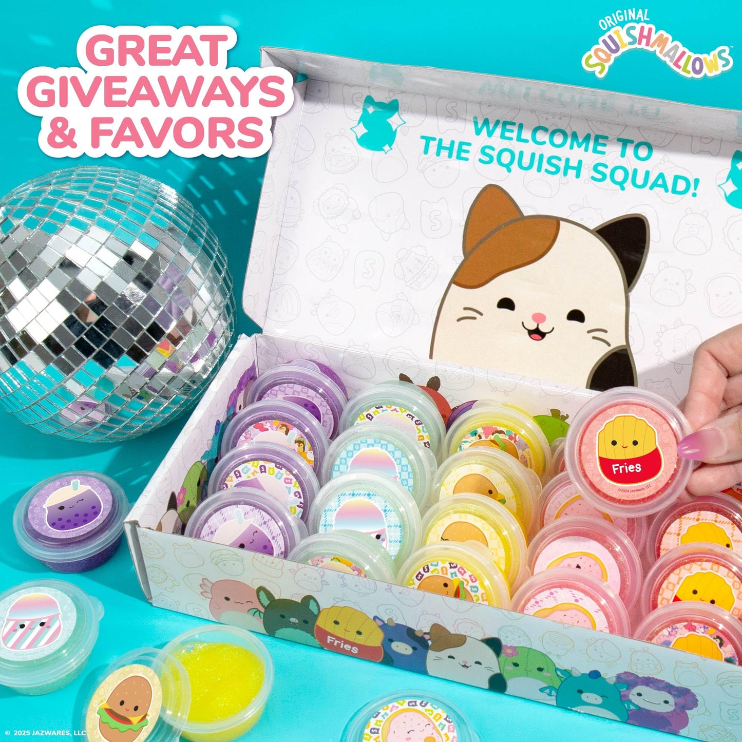 Original Squishmallows Ultimate Compounds Set, 25-Pack, Scented Glitter Slimes, Slime Party Favors For Kids, Slime Bulk, Kids Pa