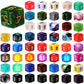 Skylety 100 Pieces Polyhedral Dice Set with Black Pouch Polyhedral Dice Compatible with RPG MTG Table Games Multi Colored Assort