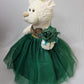 Kinnex Collections Since 1997 20'' Teddy Bear With Elegant Dress (Centerpiece) ~ B16631N-33 (Emerald Green)