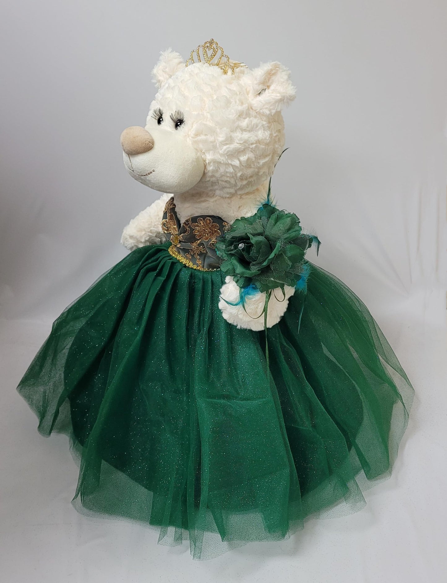 Kinnex Collections Since 1997 20'' Teddy Bear With Elegant Dress (Centerpiece) ~ B16631N-33 (Emerald Green)