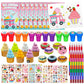 72 Pcs Ice Cream Coloring Book Party Favors Set, Candyland Donut Birthday Party Pinatas Goodie Bag Fillers,Cand Supplies Craft D