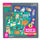 Mudpuppy Cats & Dogs - Tri Fold Magnetic Puzzles Featuring Two 20 Piece Cat And Dog Themed Artwork