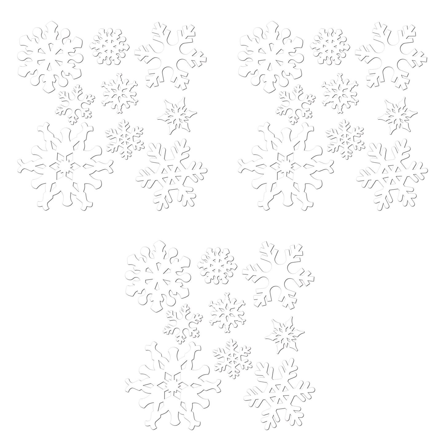 Snowflake Cutouts Assorted 9 Count Pack of 3