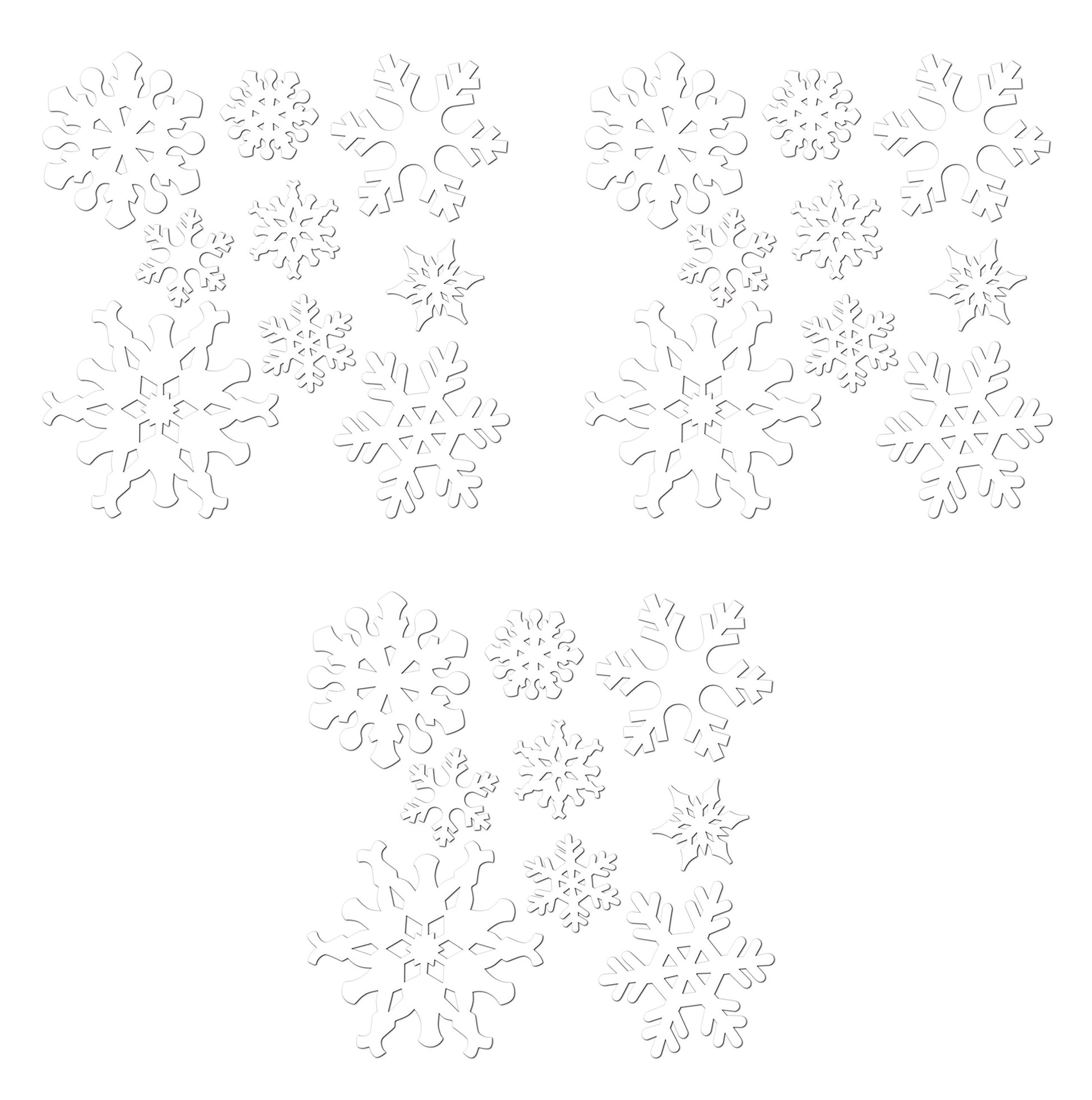 Snowflake Cutouts Assorted 9 Count Pack of 3