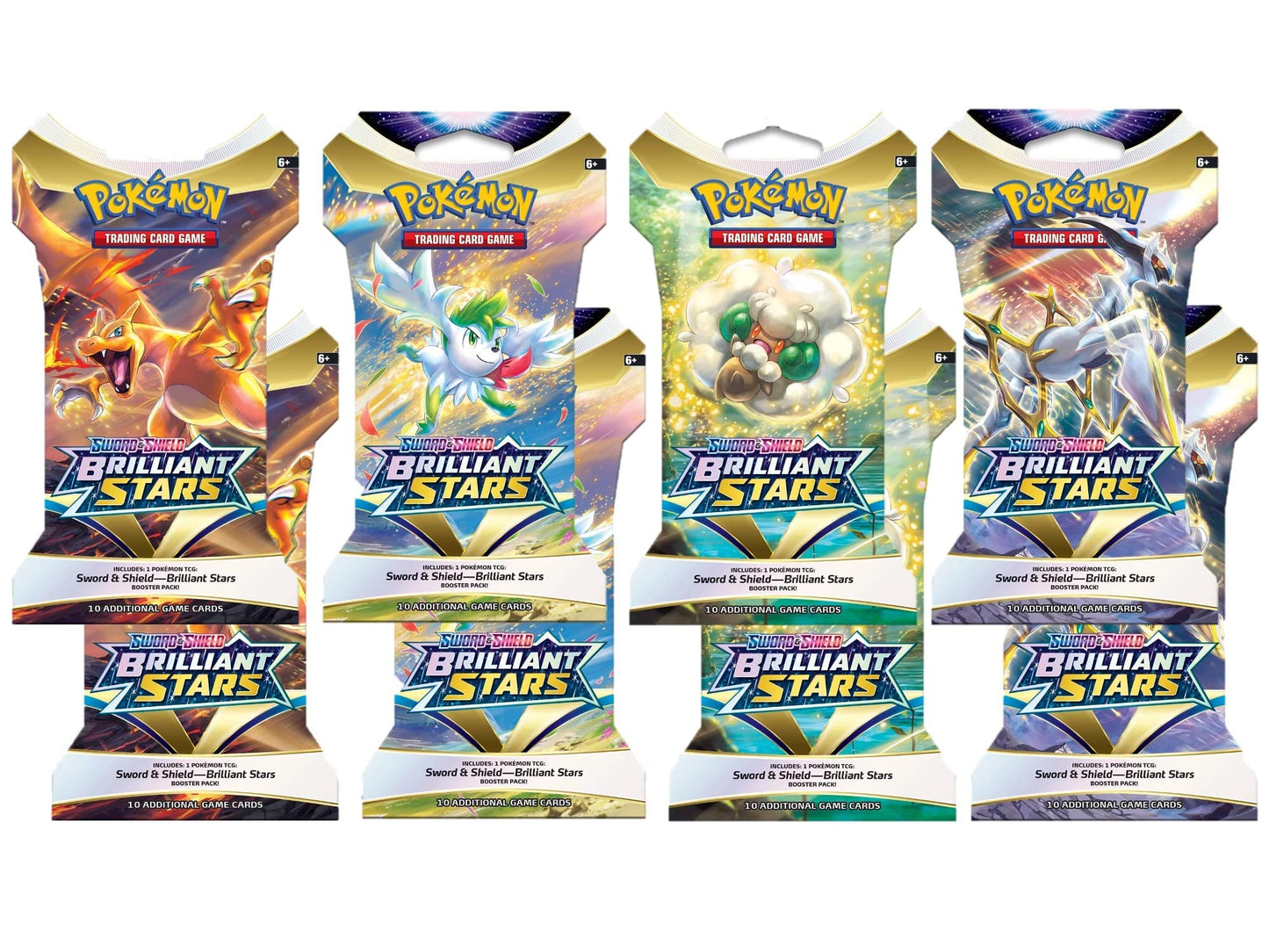 Pokemon decorative replica blade and Shield Brilliant Stars (8) Sleeved Booster Packs Sealed