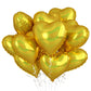 Biapian Gold Heart Balloons, 10Pcs Glitter Gold Heart Shape Balloons Foil, 18Inch Valentines Love Balloons Helium For Valentines