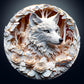 Wooden Puzzles For Adults, Flat Puzzle With 3D Visual Effect, White Wolf Wooden Jigsaw Puzzles For Adults 100 Piece, Unique Shap