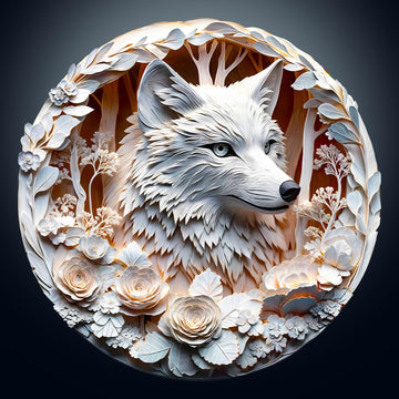 Wooden Puzzles For Adults, Flat Puzzle With 3D Visual Effect, White Wolf Wooden Jigsaw Puzzles For Adults 100 Piece, Unique Shap