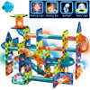 Glowing Magnetic Tiles Marble Run Race Track Super Set - 110 Complete Pieces Glow In The Dark Stem Light Magnetic Building Block