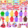 28 Pack Prefilled Valentines Butter Slime With 28 Valentines Day Gifts Cards For Kids, 7 Color & Fruit Charms Diy Valentine Slim