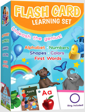 Teacher Rachel'S Flashcard Set - First Words, Alphabet, Colors, Shapes, And Numbers - Pre K-K Educational Pocket Flashcards For