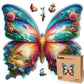 Butterfly Oasis - 350 Piece Wooden Puzzles for mature-themeds - 16.1 x 15.1 in - Extra-Thick 5 mm Wood Puzzle  Hand-Shaped Pieces  Nature Life Mosaic Design - enhanced Gift for Puzzle Lovers by LEOGOR