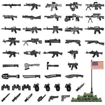 MaozyHomie 54 Pcs Military U.S.  Pack - U.S.-Vietnam War Toy Set - Compatible with Major Brands  3 Years and Up