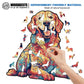 Woodbests Wooden Puzzle For Adults, Loyal Golden Retriever Dog Puzzle (L, 300Pcs, 15.7''X14.9'') Beautiful Wooden Box, Wooden Ji