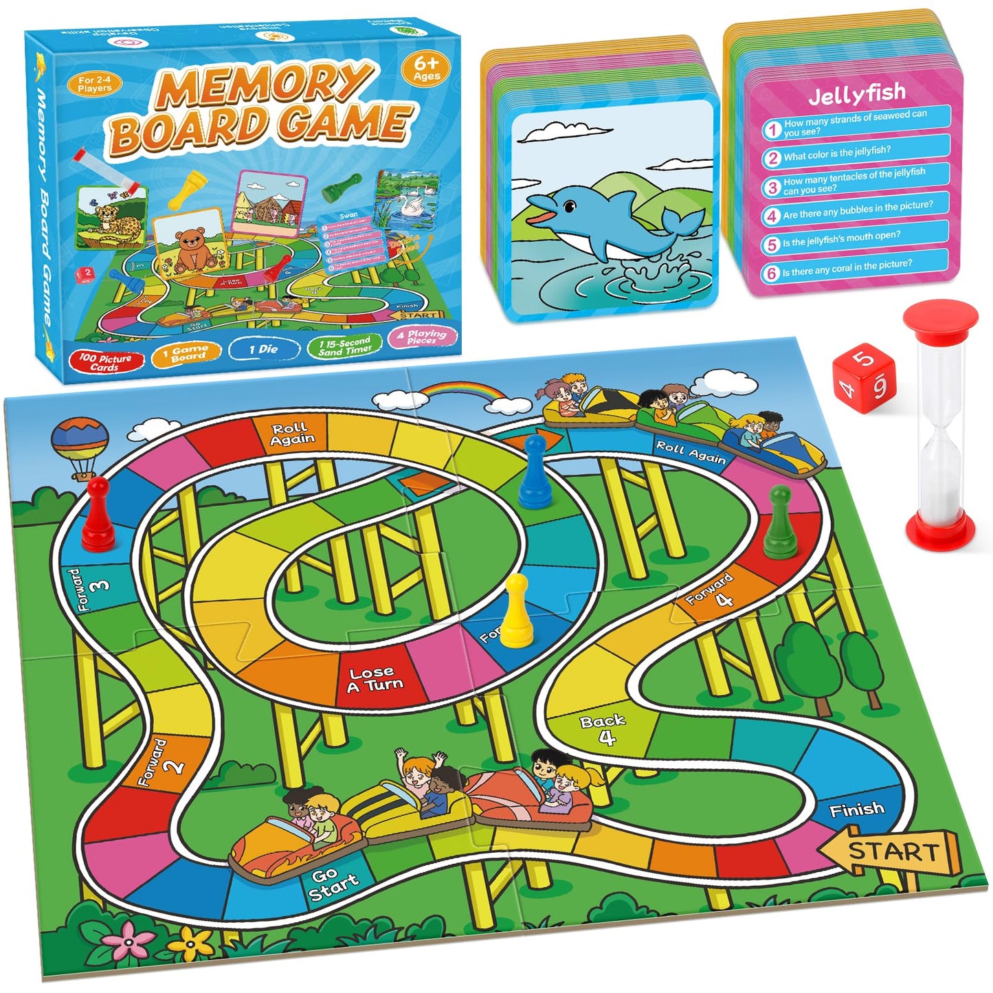 Kasfalci Memory Board Games for Kids and mature-themed  Improve Observation  Concentration and Reading 100 Picture Cards  Fun & Educational for Family Game Night & Party Activities  2-4 Players  Ages 6 And Up