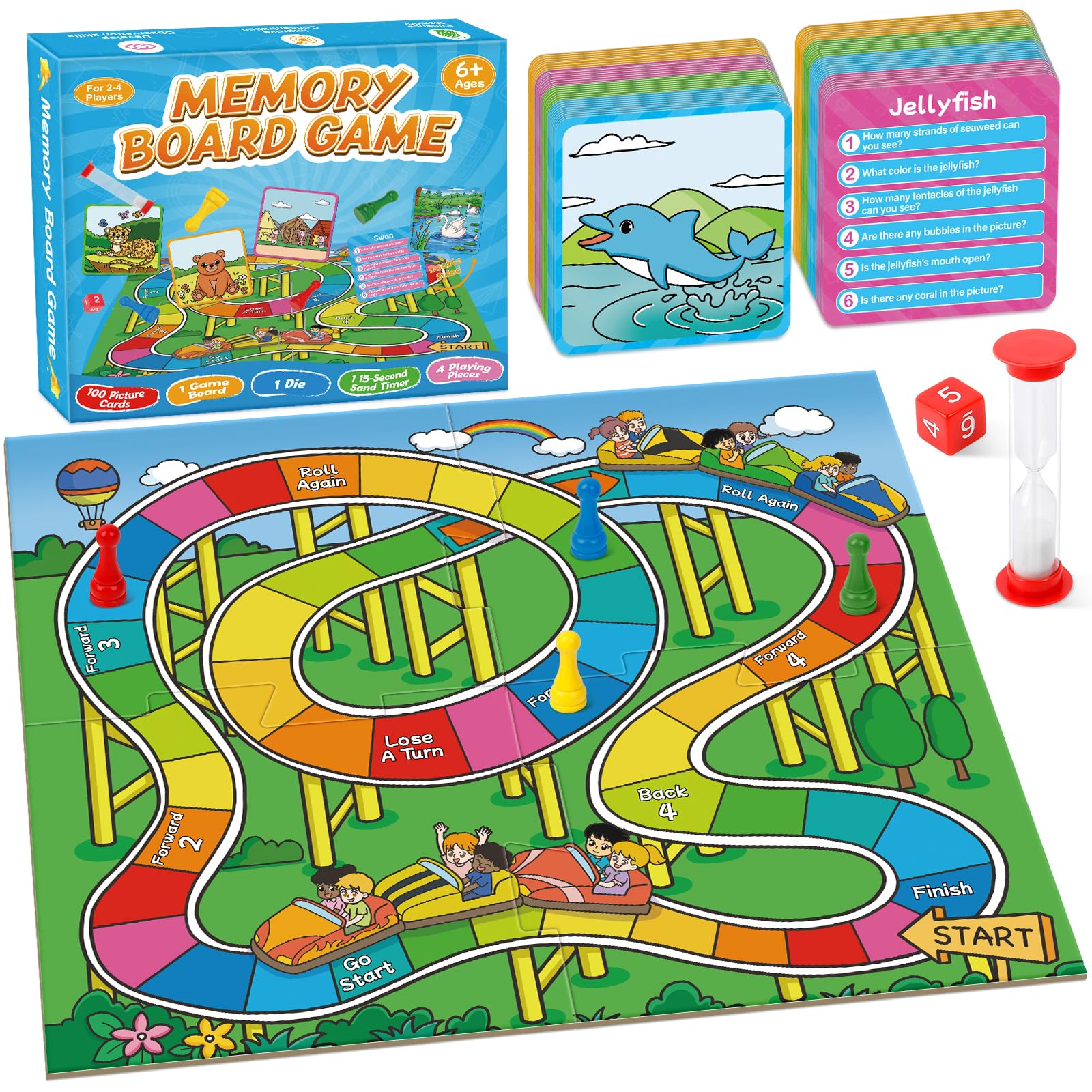Kasfalci Memory Board Games for Kids and mature-themed  Improve Observation  Concentration and Reading 100 Picture Cards  Fun & Educational for Family Game Night & Party Activities  2-4 Players  Ages 6 And Up