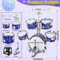 M Sanmersen Upgraded Kids Jazz Drum Set Toddler Toy Drum Set With Stool, Plastic Rock Jazz Drum Kit Musical Toys Gift For Boys Girls 1-3 3-5